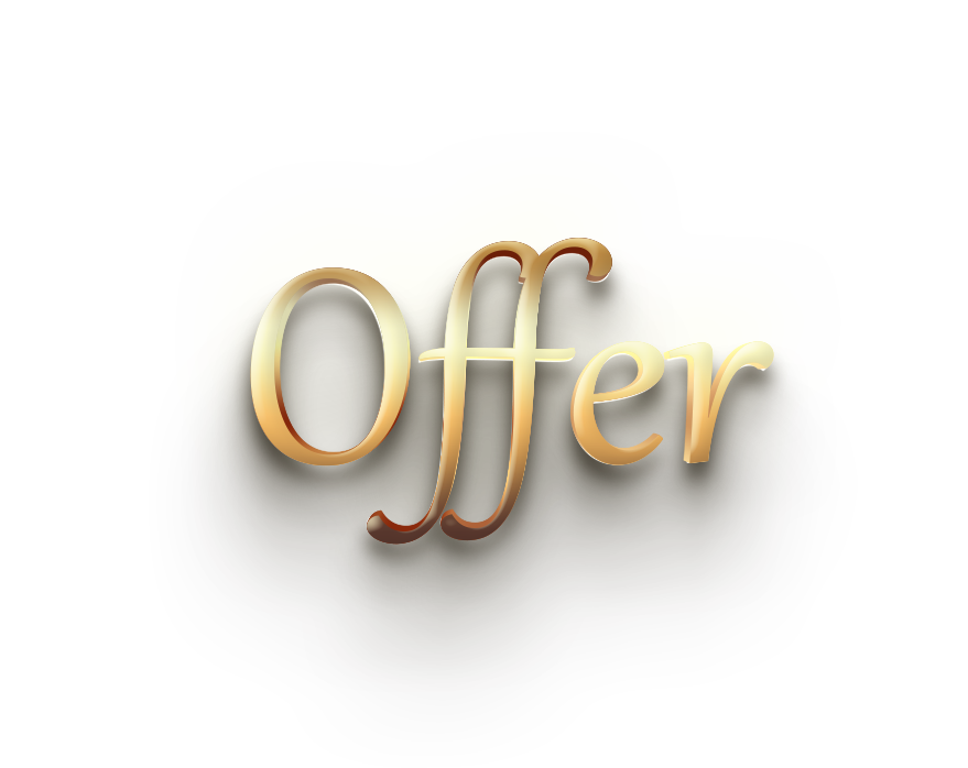 WORD OFFER gold 3D text effects art typography PNG images free